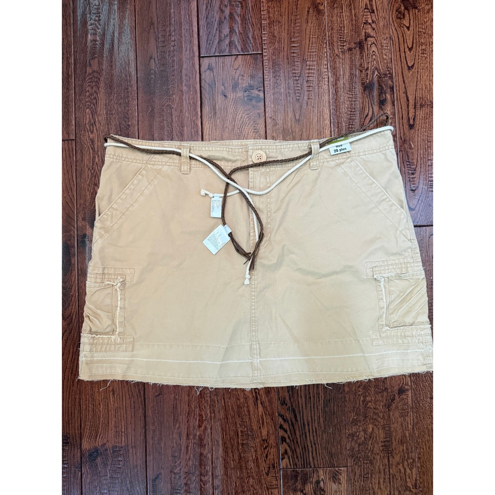 Old Navy Cargo Mini Skirt Womens 20 Plus Tan Khaki Low Rise Boho Western